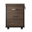 Ver imagem 4 de Conjunto Home Office 2 Peças 1 Mesa Tamburato em L 1 Gaveteiro 3 Gavetas com Chave e Rodízios