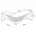 Ver imagem 3 de Conjunto Home Office 2 Peças 1 Mesa Tamburato em L 1 Gaveteiro com Chave e Rodízios 3 Gavetas Charuto e Preto Marrom Artany