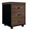 Conjunto Home Office 2 Peças 1 Mesa Tamburato em L 1 Gaveteiro 3 Gavetas com Chave e Rodízios  - 16
