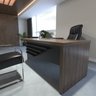 Conjunto Home Office 2 Peças 1 Mesa Tamburato em L 1 Gaveteiro 3 Gavetas com Chave e Rodízios  - 7