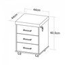 Conjunto Home Office 2 Peças 1 Mesa Tamburato em L 1 Gaveteiro 3 Gavetas com Chave e Rodízios  - 5