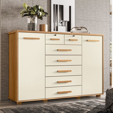 Cômoda 2 Portas 7 Gavetas Fontana Albatroz