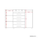 Ver imagem 6 de Cômoda 2 Portas 7 Gavetas Fontana Albatroz Cinza/Freijó/Titanium