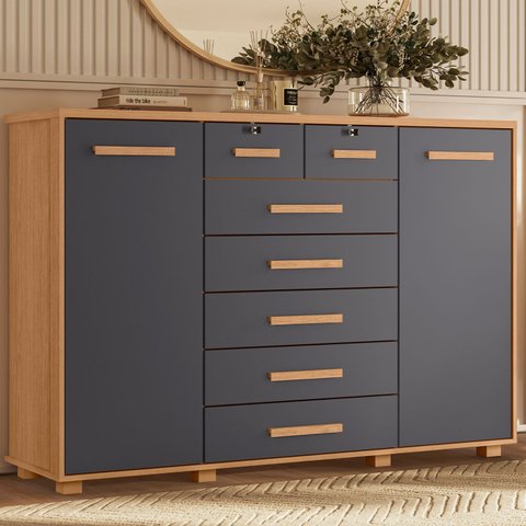 Cômoda 2 Portas 7 Gavetas Fontana Albatroz