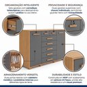 Ver imagem 5 de Cômoda 7 Gavetas 2 Portas Fontana Cinza Freijó Titanium