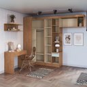 Ver imagem 4 de Guarda-Roupa Solteiro Modulado 6 Peças Infinity Verde/Cedro/Pistache