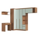 Ver imagem 2 de Guarda-Roupa Solteiro Modulado 6 Peças Infinity Verde/Cedro/Pistache