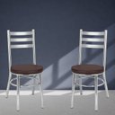 Ver imagem 6 de Conjunto 2 Cadeiras para Sala de Jantar Debrum Cromado/Marrom