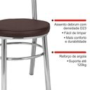 Ver imagem 7 de Conjunto 2 Cadeiras para Sala de Jantar Debrum Cromado/Marrom