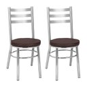 Ver imagem 1 de Conjunto 2 Cadeiras para Sala de Jantar Debrum Cromado/Marrom