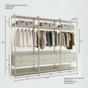 Ver imagem 3 de Guarda-Roupa Closet Modulado Casal 6 Gavetas 3 Cabideiros Estrutura Metálica 250cm Off White