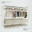 Ver imagem 3 de Guarda-Roupa Closet Modulado Casal 6 Gavetas 3 Cabideiros Estrutura Metálica 250cm Olivar Bege/Off W