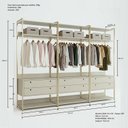 Ver imagem 3 de Guarda-roupa Closet Modulado Casal 6 Gavetas 3 Cabideiros Estrutura Metálica 250cm Olivar