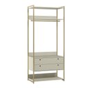 Ver imagem 2 de Guarda-Roupa Closet Modulado Casal 6 Gavetas 3 Cabideiros Estrutura Metálica 250cm Olivar Bege/Off W