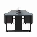 Ver imagem 4 de Mesa Dupla 2,40m P/ 4 Pessoas C/ 2 Gav. e Divisória Cs Pr F5 Cor:cinza Sagrado com Preto