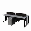 Ver imagem 6 de Mesa Dupla 2,40m P/ 4 Pessoas C/ 2 Gav. e Divisória Cs Pr F5 Cor:cinza Sagrado com Preto