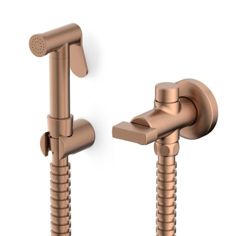 Ducha Higiênica Flow com Derivação Rose Gold Fosco Celite