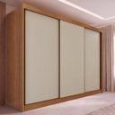 Ver imagem 1 de Guarda-Roupa Casal com 3 Portas de Correr e 6 Gavetas Multimóvei Crnvh-GRP138 Cinamomo/Bege