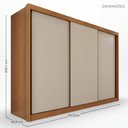 Ver imagem 4 de Guarda-Roupa Casal com 3 Portas de Correr e 6 Gavetas Multimóvei Crnvh-GRP138 Cinamomo/Bege