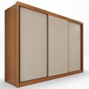 Ver imagem 2 de Guarda-Roupa Casal com 3 Portas de Correr e 6 Gavetas Multimóvei Crnvh-GRP138 Cinamomo/Bege