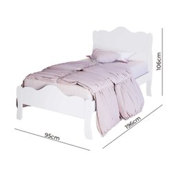 Cama de Solteiro Feminina Nina 100% MDF Padrão Meninas:‎ Branco - 5