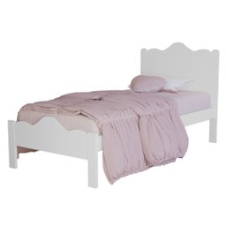 Cama de Solteiro Feminina Nina 100% MDF Padrão Meninas:‎ Branco - 1