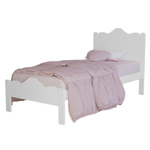 Cama de Solteiro Feminina Nina 100% MDF Padrão Meninas:‎ Branco