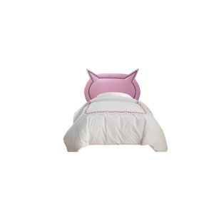 Cabeceira para Camabox Solteiro Estofada Gatinho Rosa Corino