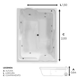 Spa Retangular Lorenza com Hidro - 127v - 2