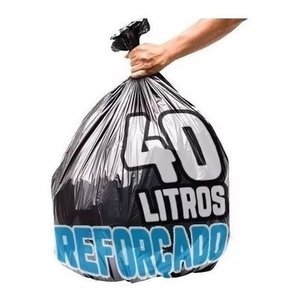 Saco de Lixo 40 Litros 100 Un Preto - Aprox 2,200 Kg