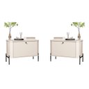 Ver imagem 1 de Conjunto de Mesa de Cabeceira Solar Off White Preto