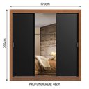 Ver imagem 4 de Guarda Roupa Casal Madesa Lyon 3 Portas de Correr com Espelho 2 Gavetas
