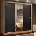 Ver imagem 1 de Guarda Roupa Casal Madesa Lyon 3 Portas de Correr com Espelho 2 Gavetas