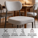 Ver imagem 3 de Cadeira De Jantar Sienna Aço Carbono Pintura Epóxi Design Industrial Luxo Sala Estar Gourmet:Boucle 