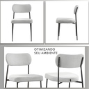 Ver imagem 2 de Cadeira De Jantar Sienna Aço Carbono Pintura Epóxi Design Industrial Luxo Sala Estar Gourmet:Boucle 