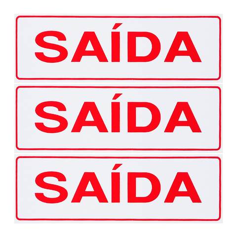 Combo 6 Placas De Sinalização Saída 30x10 Acesso - S-225/1 F9e
