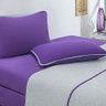 Jogo de Cama Malha Lençol 100% Algodão Urbano 3 Peças Solteiro - Roxo-mescla - 2