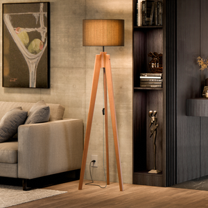 Luminária de Chão Roma Iluminação Elegante C/ Cúpula Preta