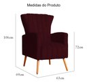 Ver imagem 7 de Kit 2 Poltronas Estofada Melinda Sala Recepção Suede:Bordô/Liso