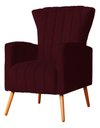 Ver imagem 5 de Kit 2 Poltronas Estofada Melinda Sala Recepção Suede:Bordô/Liso