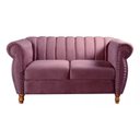 Ver imagem 2 de Sofá Chesterfield 2 Lugares Realeza Vintage Retrô Veludo Roxo