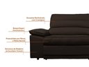 Ver imagem 4 de Sofá Niko 2,30m com Molas Retrátil Reclinável Velosuede - Netsofas - Marrom