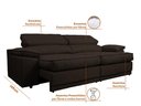 Ver imagem 2 de Sofá Niko 2,30m com Molas Retrátil Reclinável Velosuede - Netsofas - Marrom