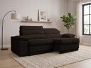 Ver imagem 1 de Sofá Niko 2,30m com Molas Retrátil Reclinável Velosuede - Netsofas - Marrom