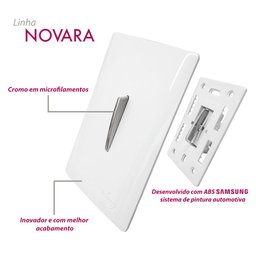 Placa 4x4 para 4 Interruptor Dourado - Novara - 4