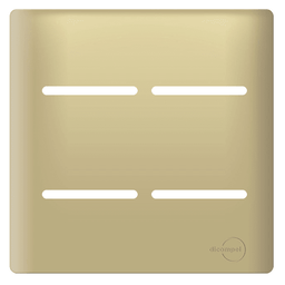 Placa 4x4 para 4 Interruptor Dourado - Novara - 1