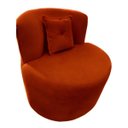 Ver imagem 4 de Poltrona Decorativa Orgânica Sala Recepção Suede Terracota + Almofada