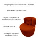 Ver imagem 3 de Poltrona Decorativa Orgânica Sala Recepção Suede Terracota + Almofada