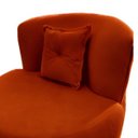 Ver imagem 5 de Poltrona Decorativa Orgânica Sala Recepção Suede Terracota + Almofada