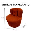 Ver imagem 6 de Poltrona Decorativa Orgânica Sala Recepção Suede Terracota + Almofada